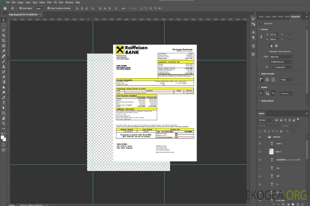 Bulgarie Relevé hypothécaire de la banque Raiffeisen scr template Bulgarie Relevé hypothécaire de la banque Raiffeisen scr template